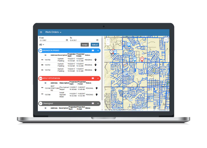 screenshot of Trimble Cityworks